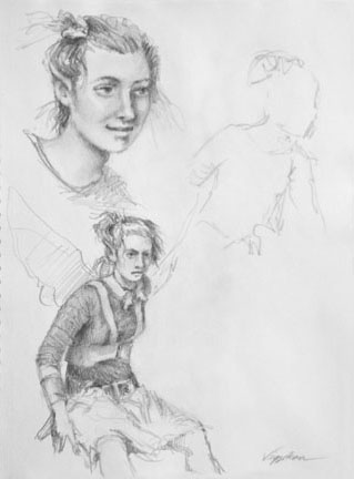 Fairy Studies Fantasy Art Drawing "Fine Art Fantasy Drawing"