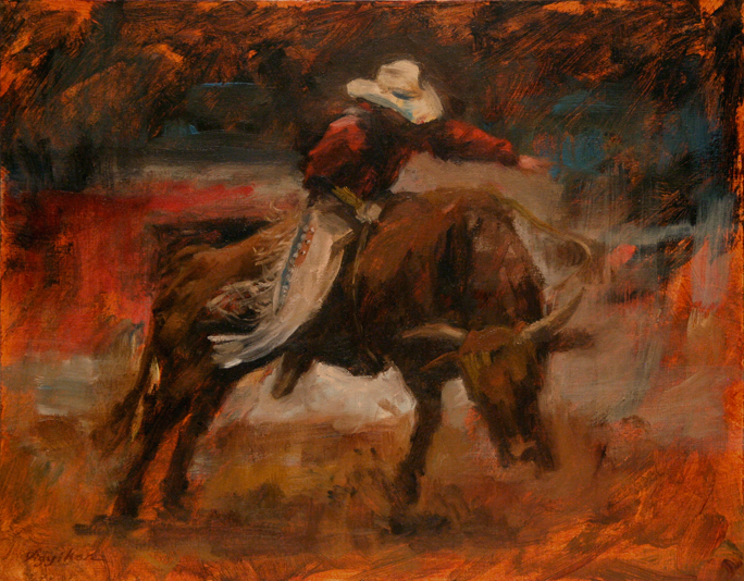Rodeo Western Art Bull Rider Painting