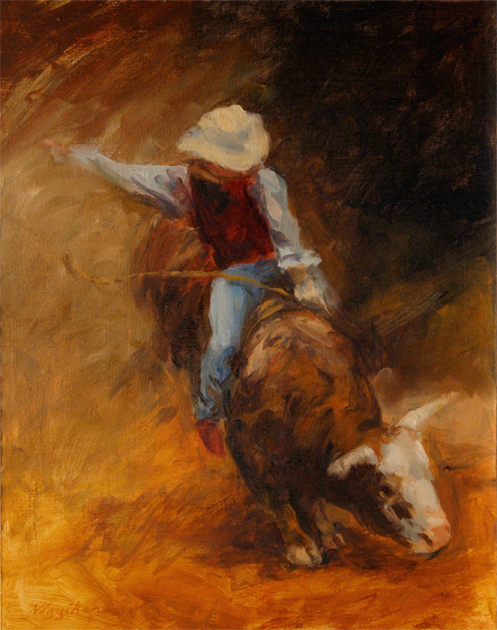 Rodeo Western Art Bull Rider Painting
