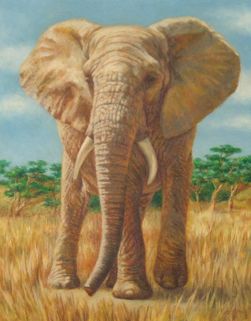 African Thunder Painting "Wildlife Art Elephant Portrait"