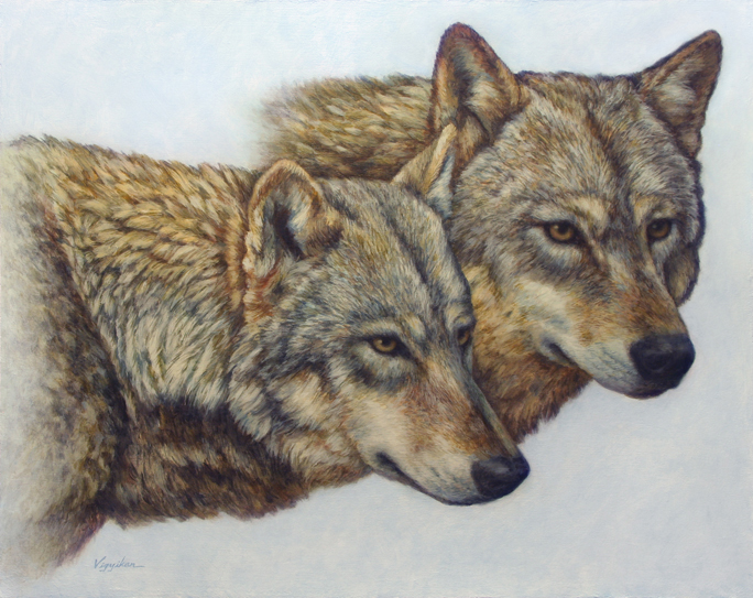 Wildlife Art Wolf Painting "Fine Art Animal Acrylic"