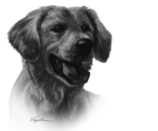 "Dog Head Portrait Painting"