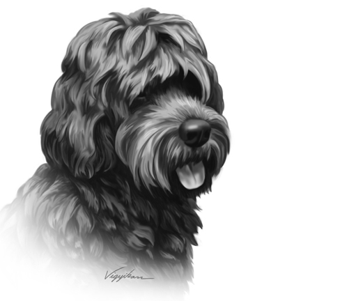 "Dog Head Portrait Painting"