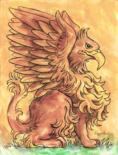 Griffin Fantasy Art Painting