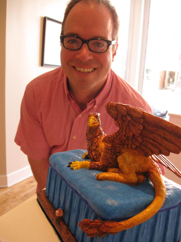 A boy and his griffin - Sculpture by Dean Vigyikan