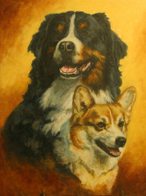 Dog Painting in Progress