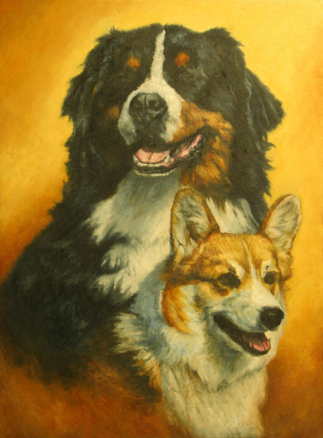 Dog Painting in Progress