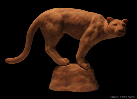 Wildlife Art Cougar Mountain Lion Sculpture Wild Cat Predator