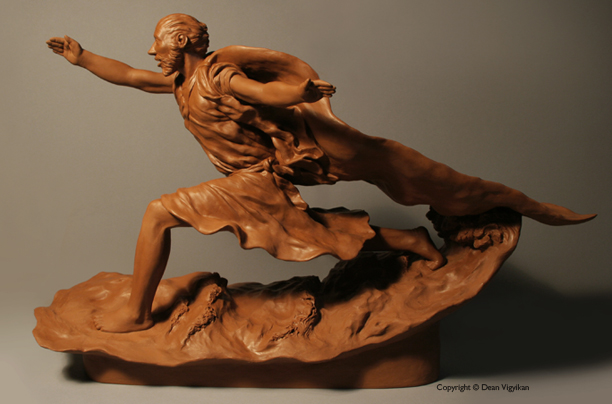 peter, apostle, sculpture, polymer, clay, miracle, bible, story, sea of galilee, walking, water