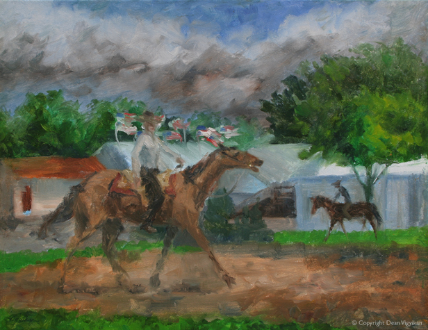 Competition, Animal, Oil Painting, Erie County Fair, Plein Air, Horses, Riding, Cowboy