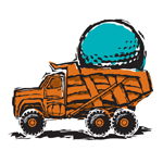 children, truck, golf, ball, giant, fun