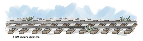 railroad, tracks, illustration, classic, old time