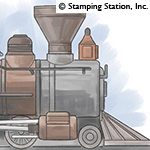 railroad, locomotive, illustration, classic, old time