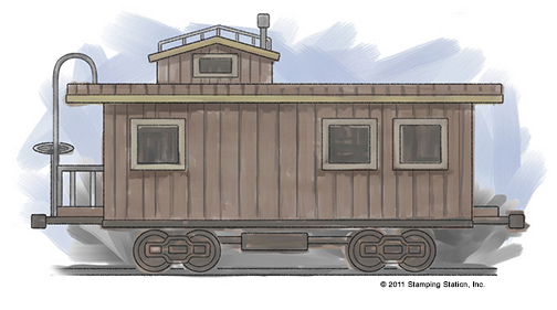 railroad, caboose, illustration, classic, old time